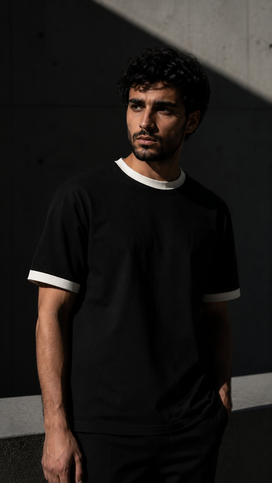 The Essential Ringer Tee - in Black