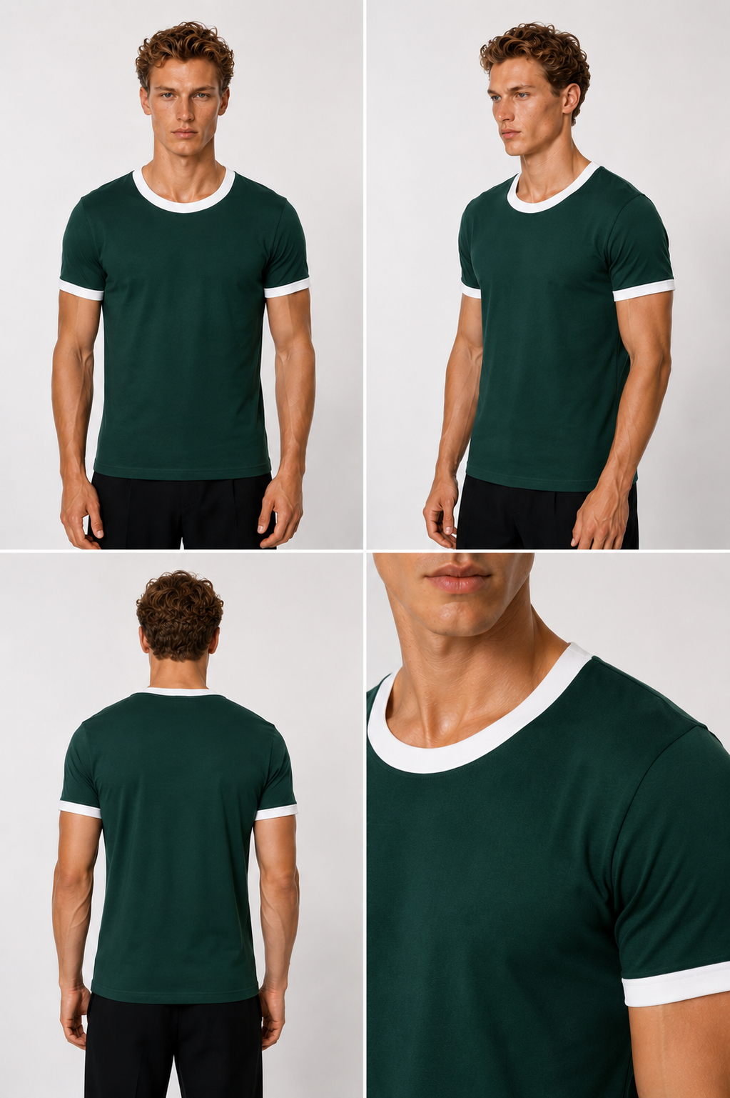 The Essential Ringer Tee - in Green